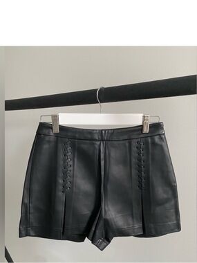 Black Faux Leather Women’s Shorts